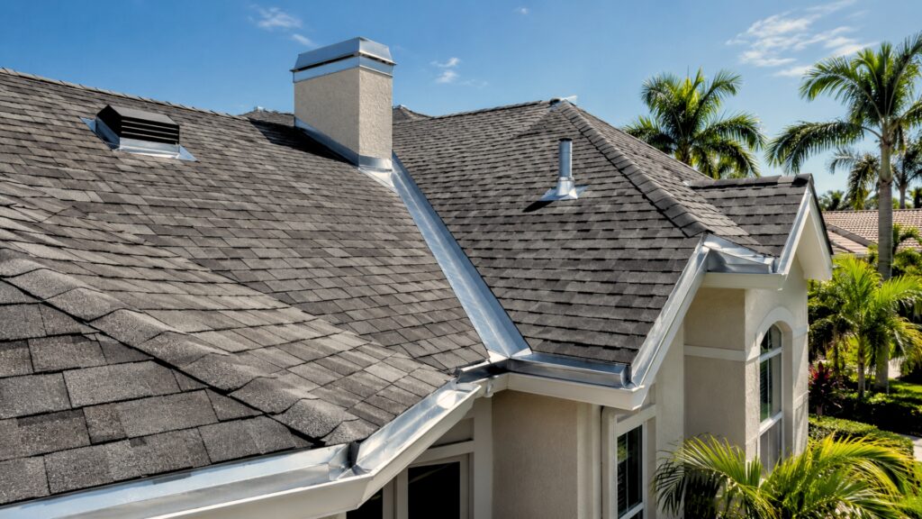 Roof flashing preventing roof leaks after heavy rain