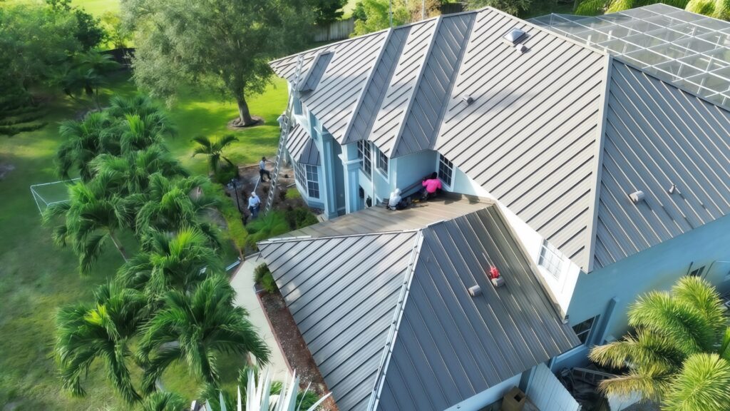 Roof repair emergency signs showing visible roof damage on a Florida home