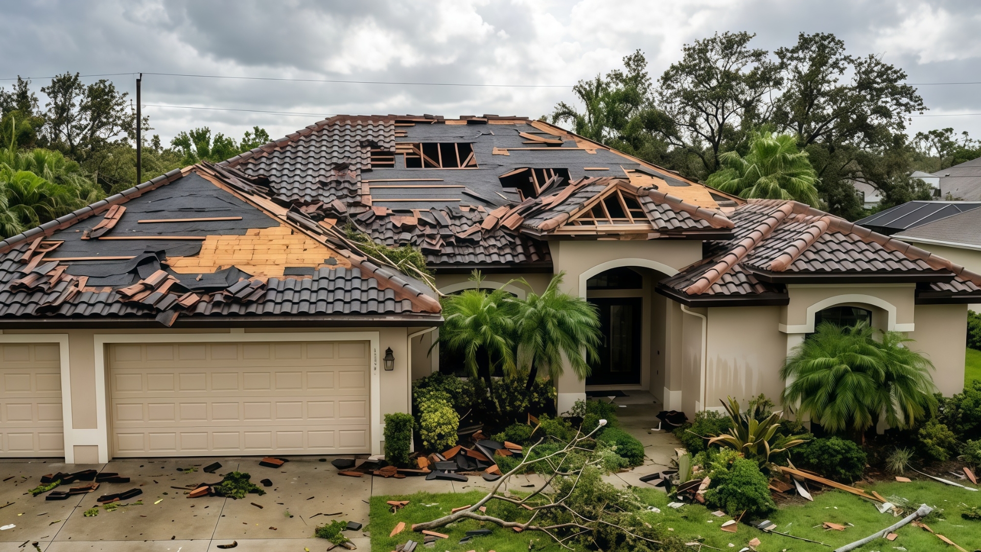 Signs of poor roof installation visible from the ground